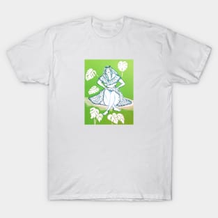 Girl And Tropical Plants T-Shirt